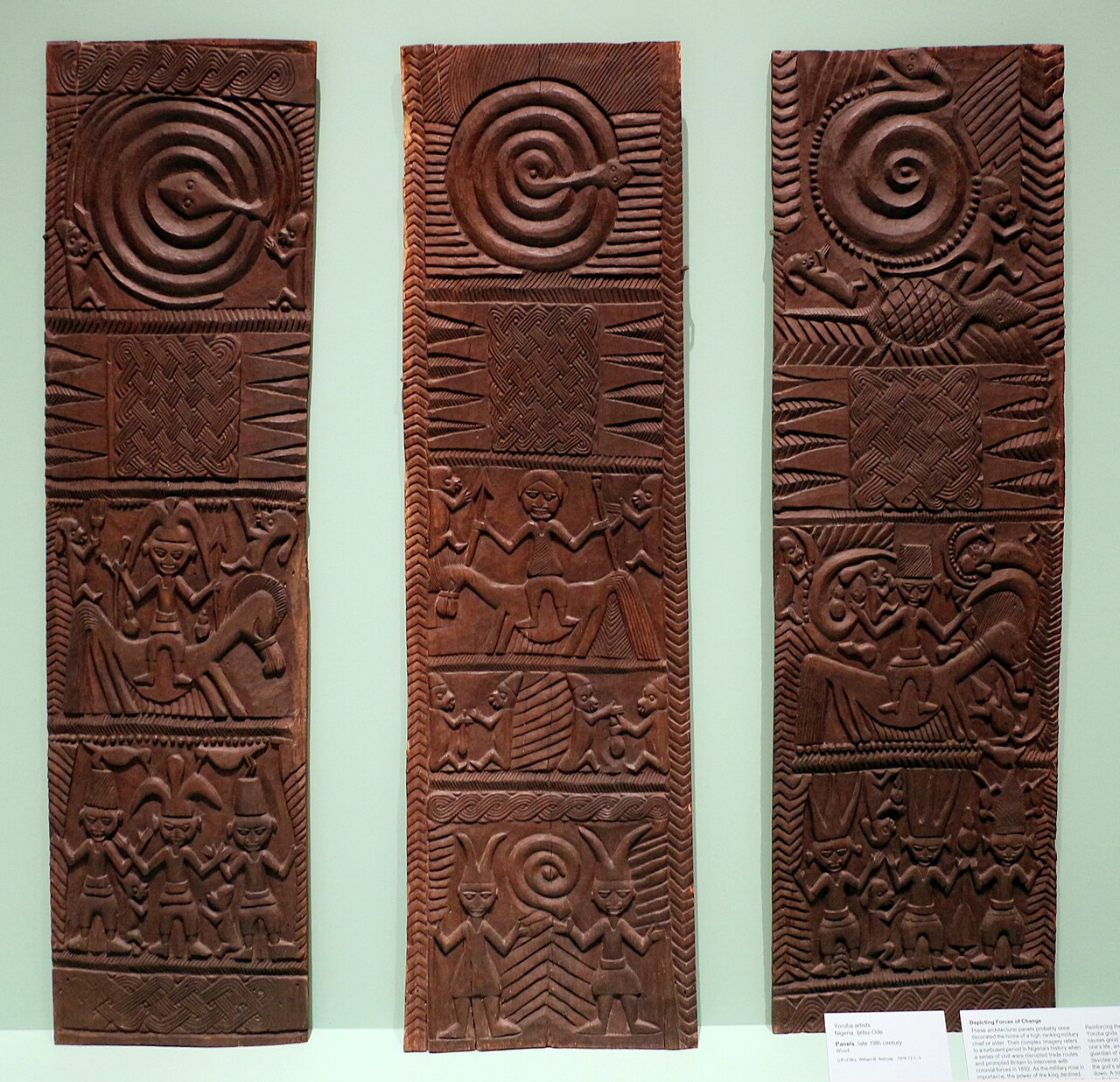 Nigeria, yoruba, pannelli, da ijebu-ode, 1890 ca